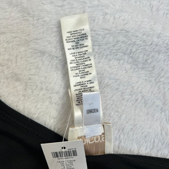 Chico's Womens Black Heart Graphic Long Sleeve Cozy Tee Dress L/XL Stretch New - Picture 4 of 8